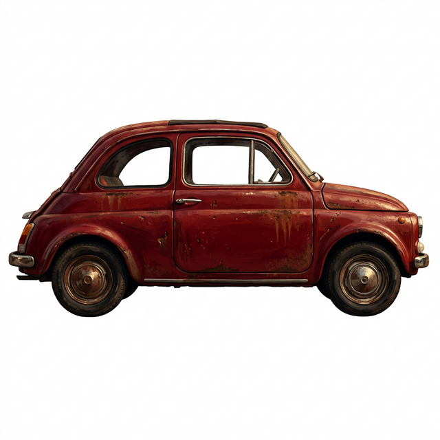 Cinquecento — painterly illustration of a Fiat 500